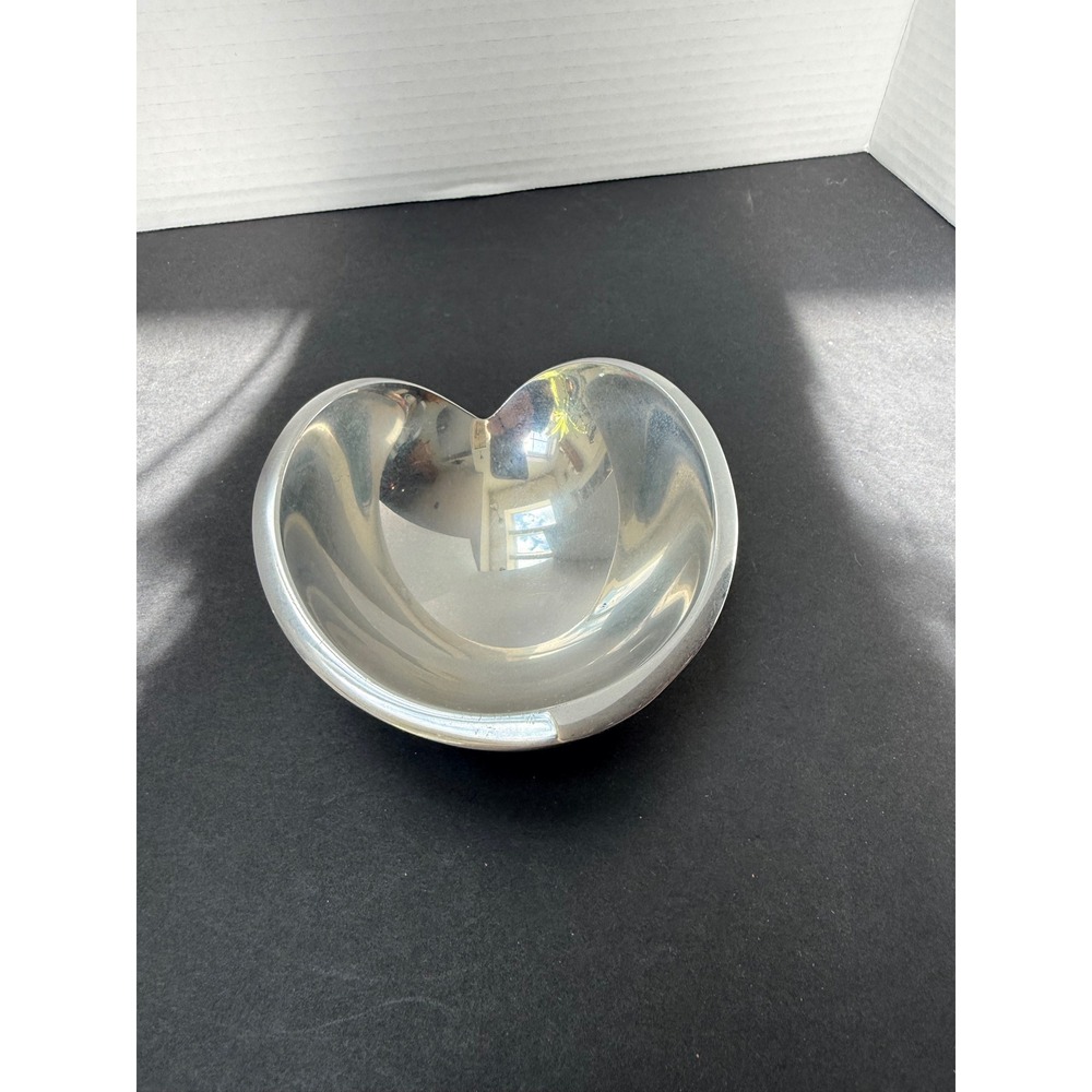 Nambe Sean O'Hara Love Bowl Heart Shaped Silver Alloy Metal Candy Dish 4.5"